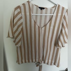 Cute white and tan linen top
